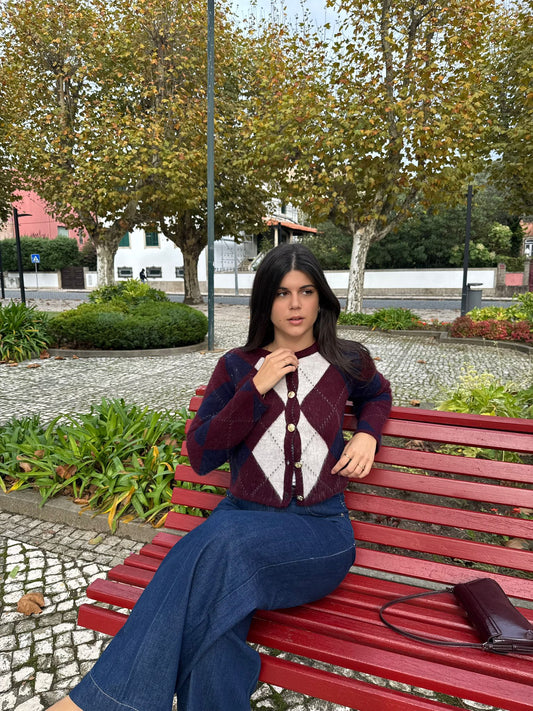 CARDIGAN BORDEAUX